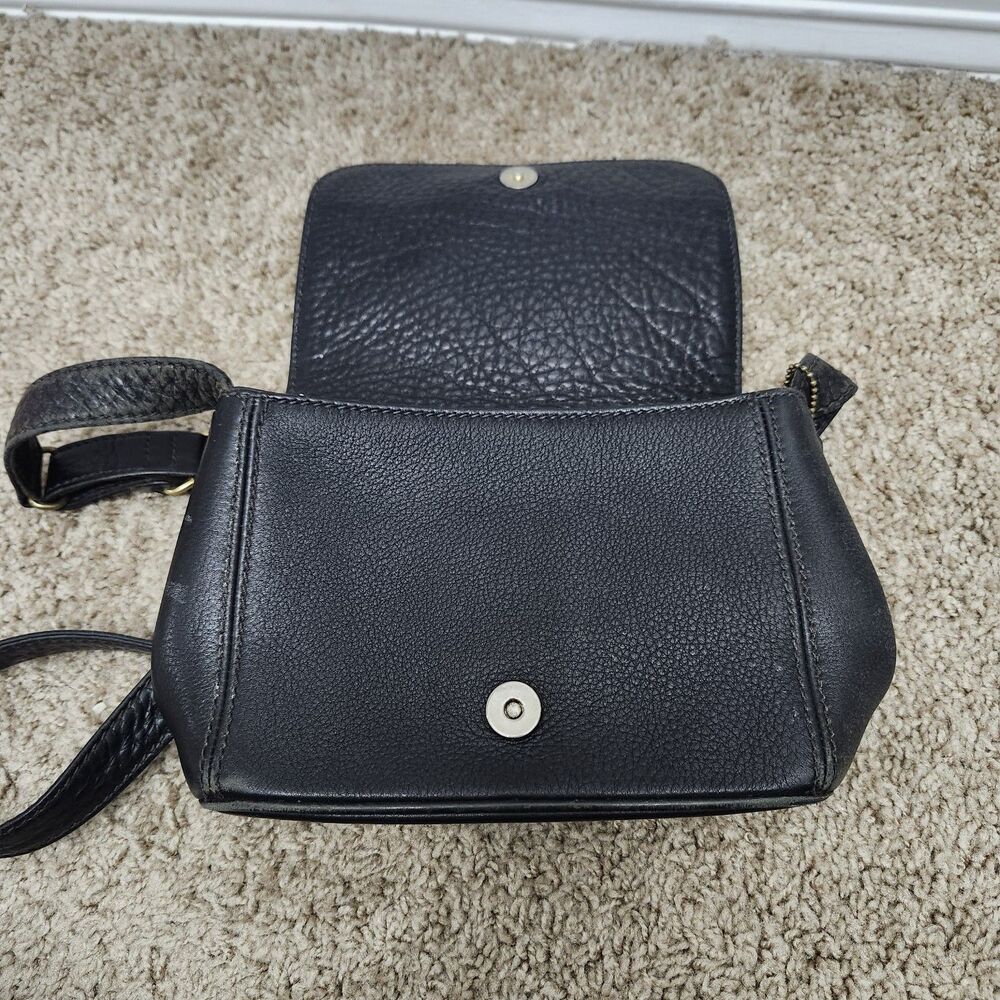 Coach 4929 Black Pebbled Leather Messenger Cross Body Handbag Adjustable Strap - Picture 3 of 16